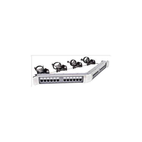 Commscope Port Panel, 1-3/4 in. H x 19 in. W x 10-1/2 in. L, Thermoplastic, Steel 360IPR1100AEGS6 - main